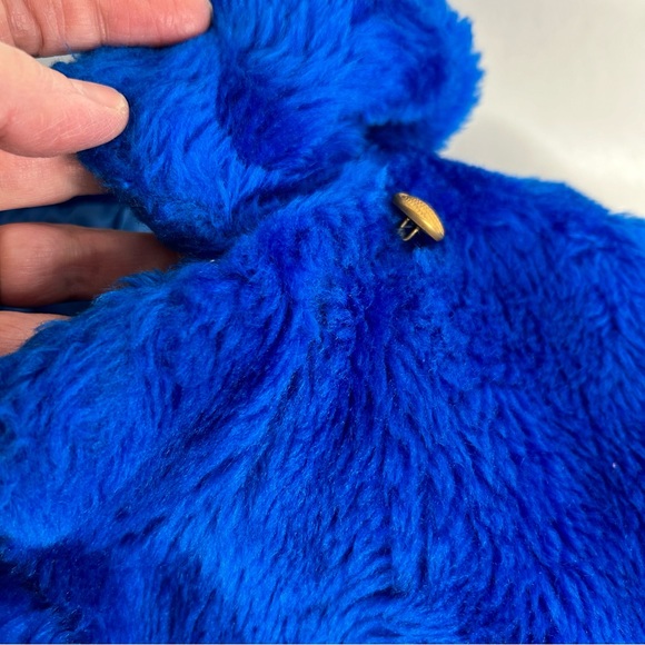 Vintage Sears Winter Faux Fur Coat Blue Child's Kid's Size 3 MISSING One Button - Picture 9 of 16